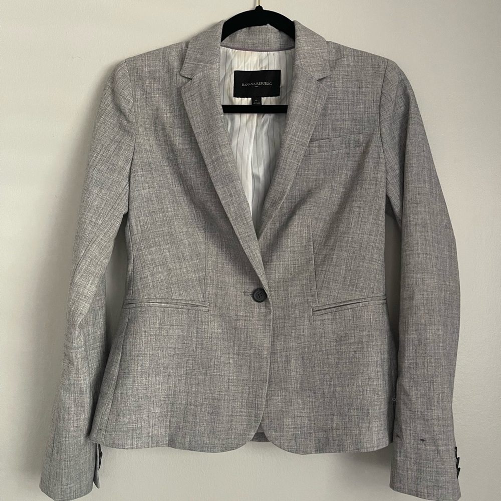 Banana Republic Suit Jacket Light Grey Machine Washable